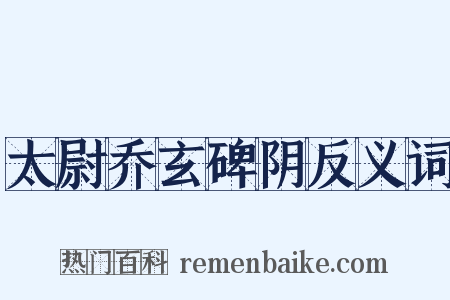 太尉乔玄碑阴反义词是什么意思的图片